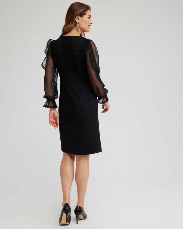 Ponte Chiffon Sleeve Dress - image 3